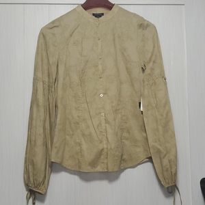 Calvin clean jeans dusty chamois statement sleeves blouse sz S